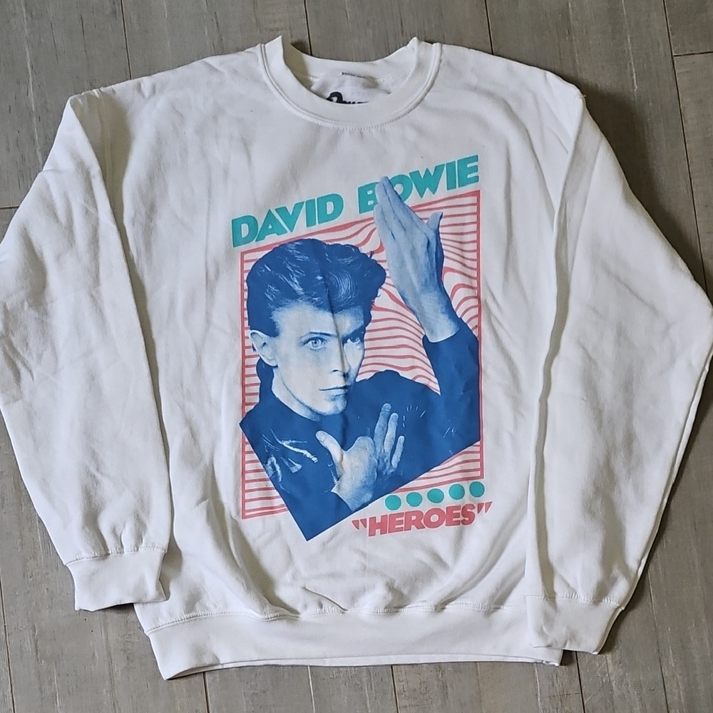 White Graphic Print Men's Sweater